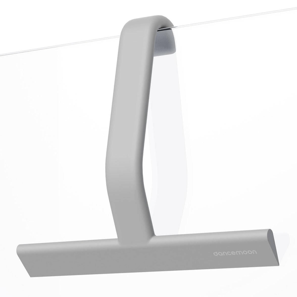 dancemoon front view of gray JustHang squeegee showing full product and hook