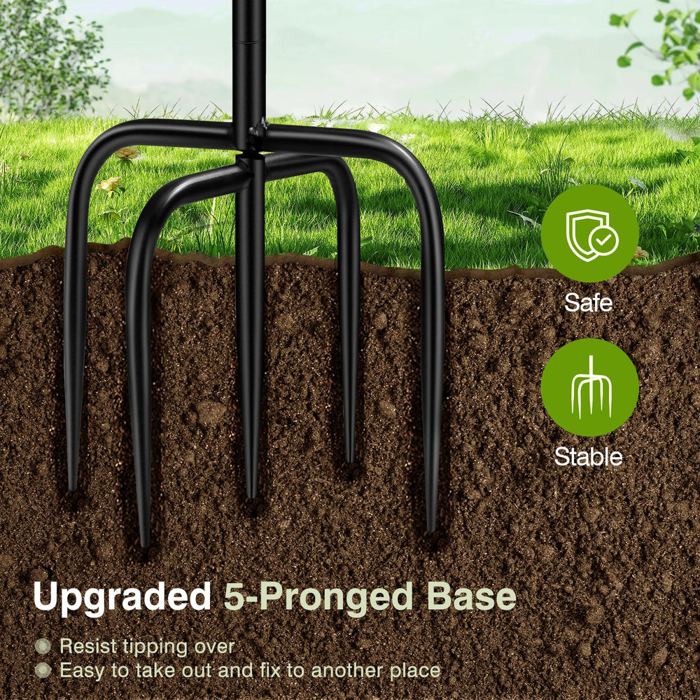 Daoeny detailed shot of 5-pronged base showing improved stability in soil