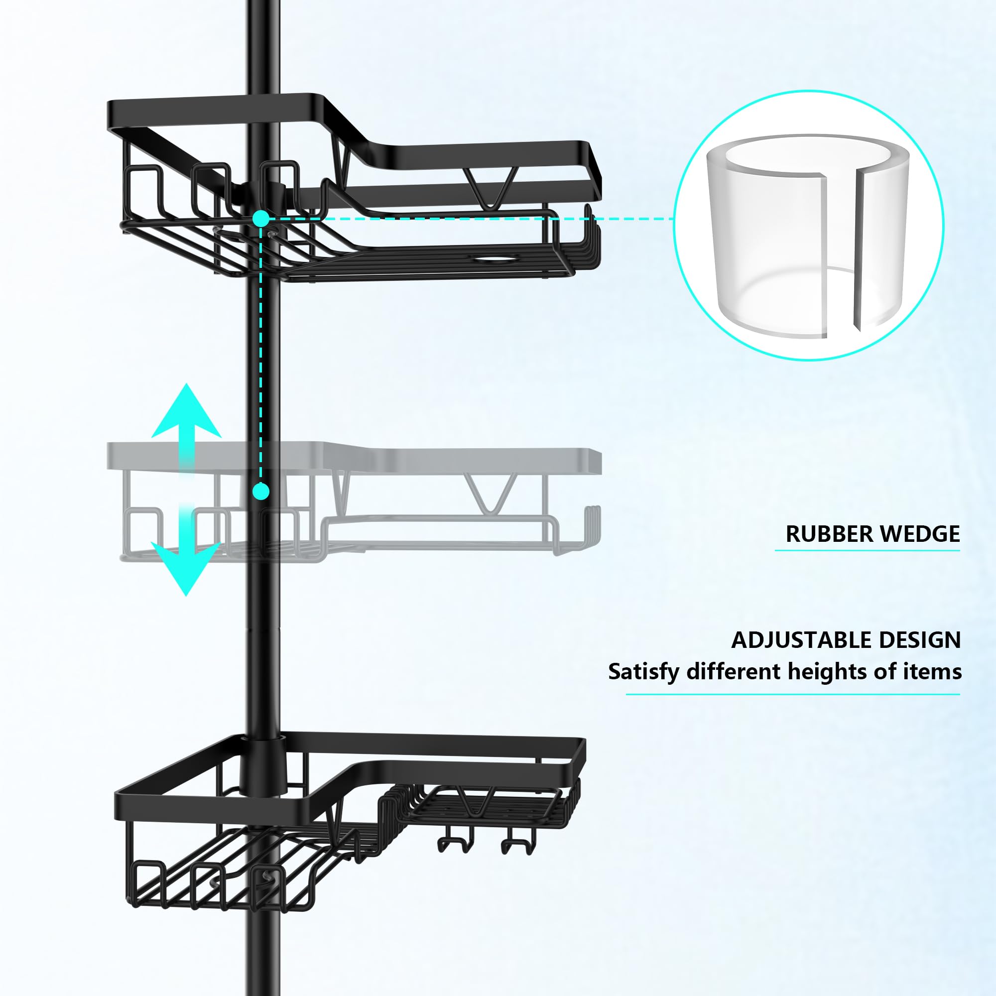 DAOYA basket close-up drainage detail prevents soap scum build-up