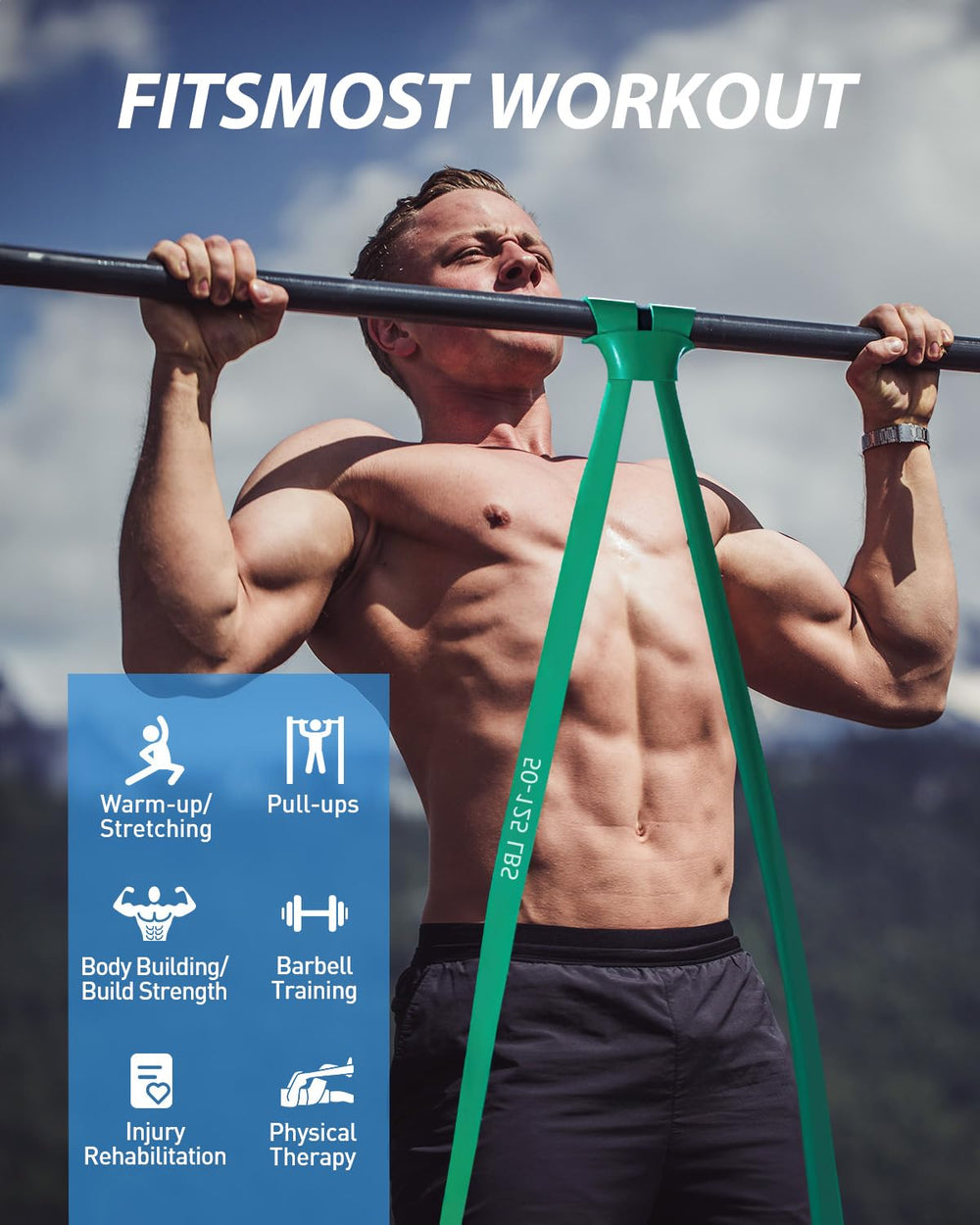 Dapofajo band used around knees demonstrating glute activation and control