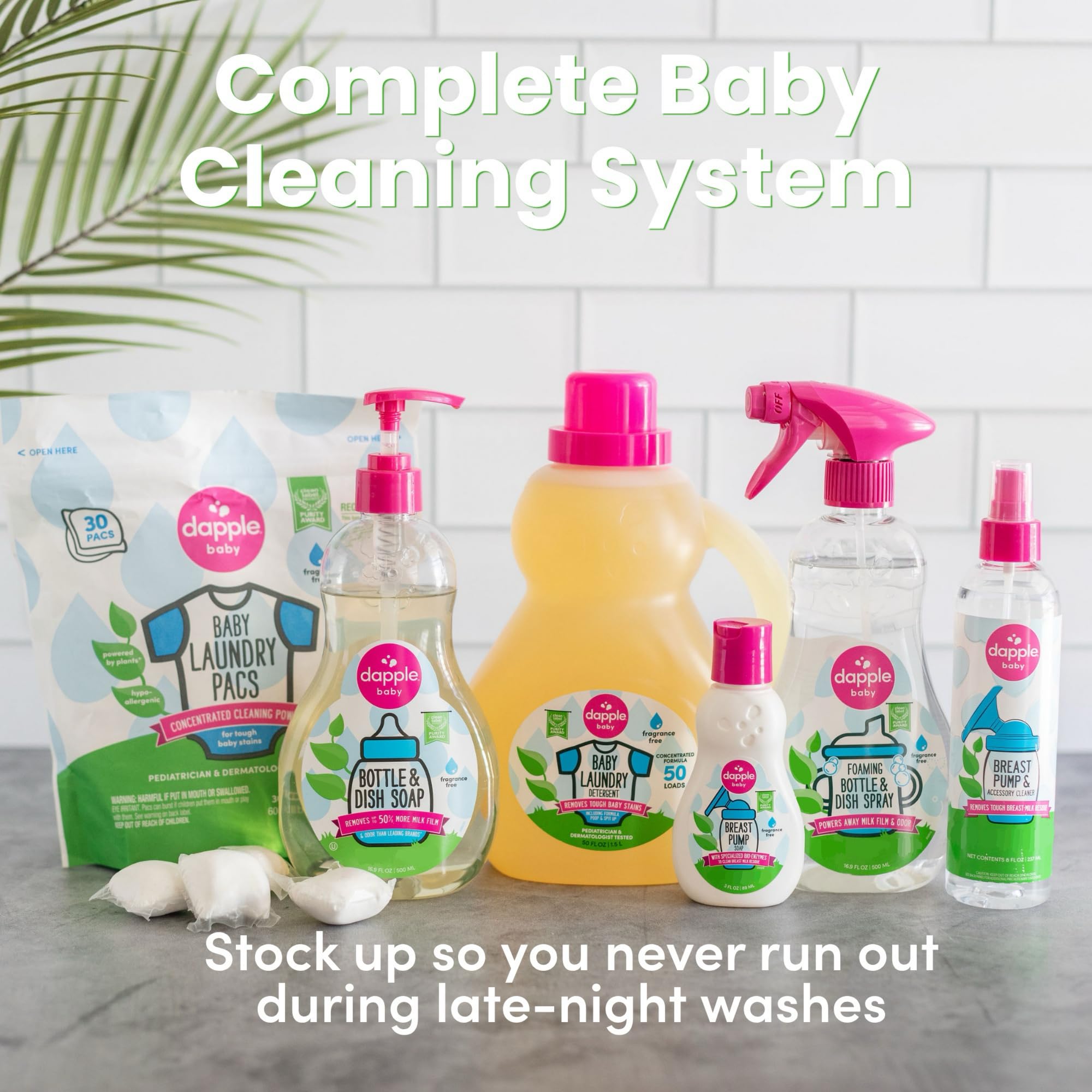 Dapple wipes on a kitchen counter used for quick cleanup and fresh scent