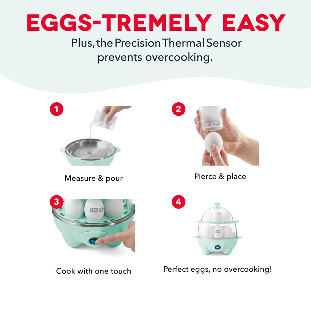 DASH steaming vegetables inside unit showing extra-capacity steaming option
