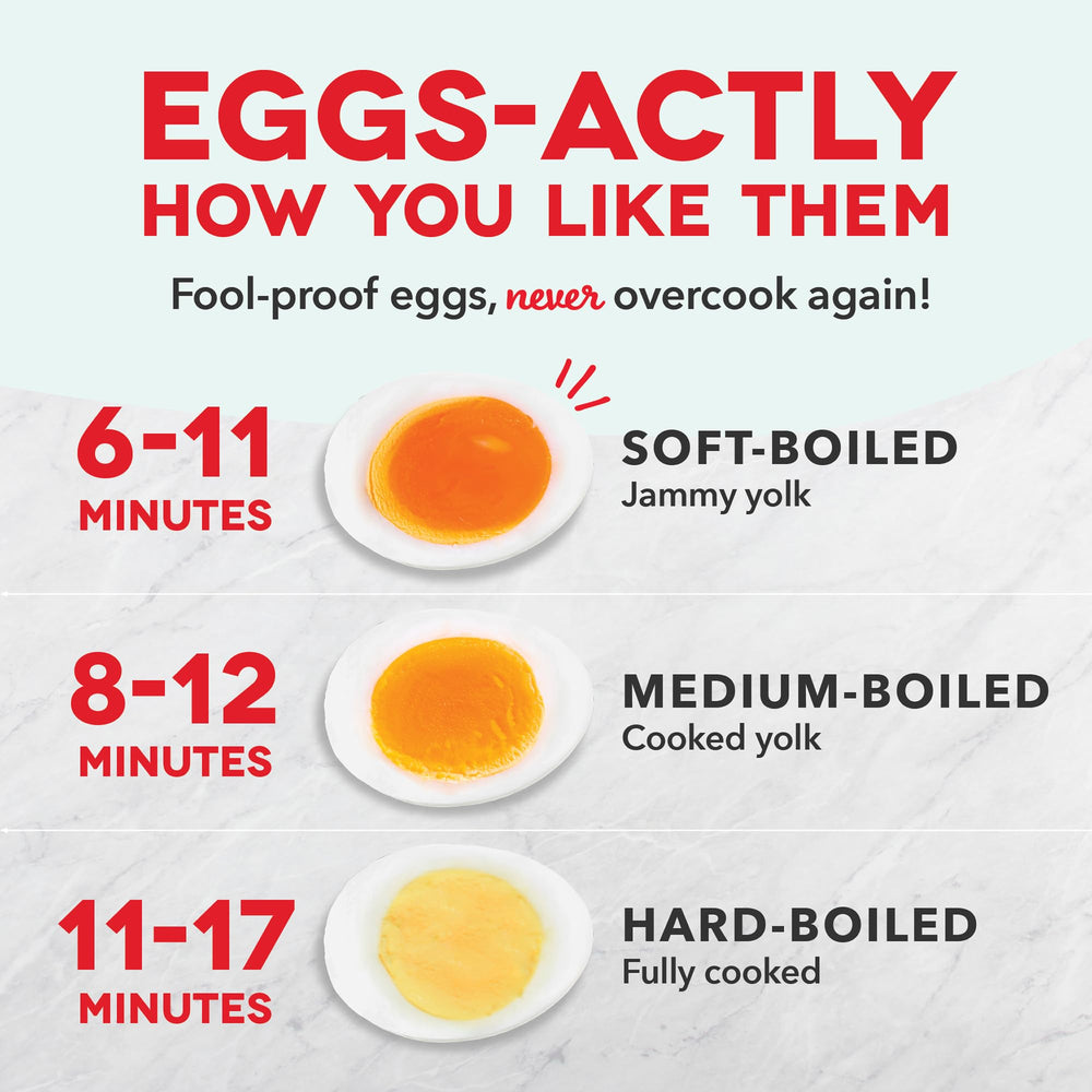 DASH filled with seven eggs to show full-capacity meal prep benefit