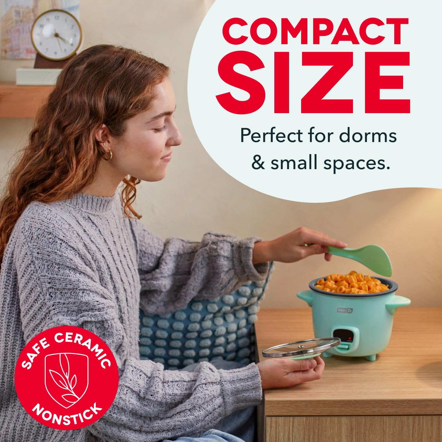 dash in-use on dorm table serving rice for fast single-serve meals