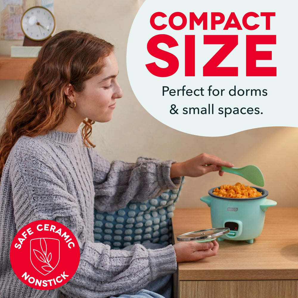 dash in-use on dorm table serving rice for fast single-serve meals