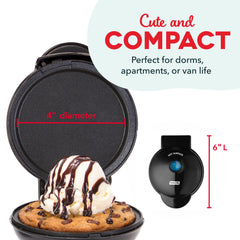 Dash Mini Maker Griddle open topplate revealing 4-inch nonstick surface for easy release