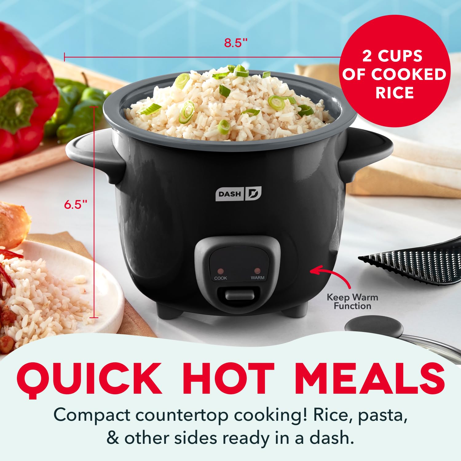 dash removable ceramic pot close-up for simple washing and scratch resistance