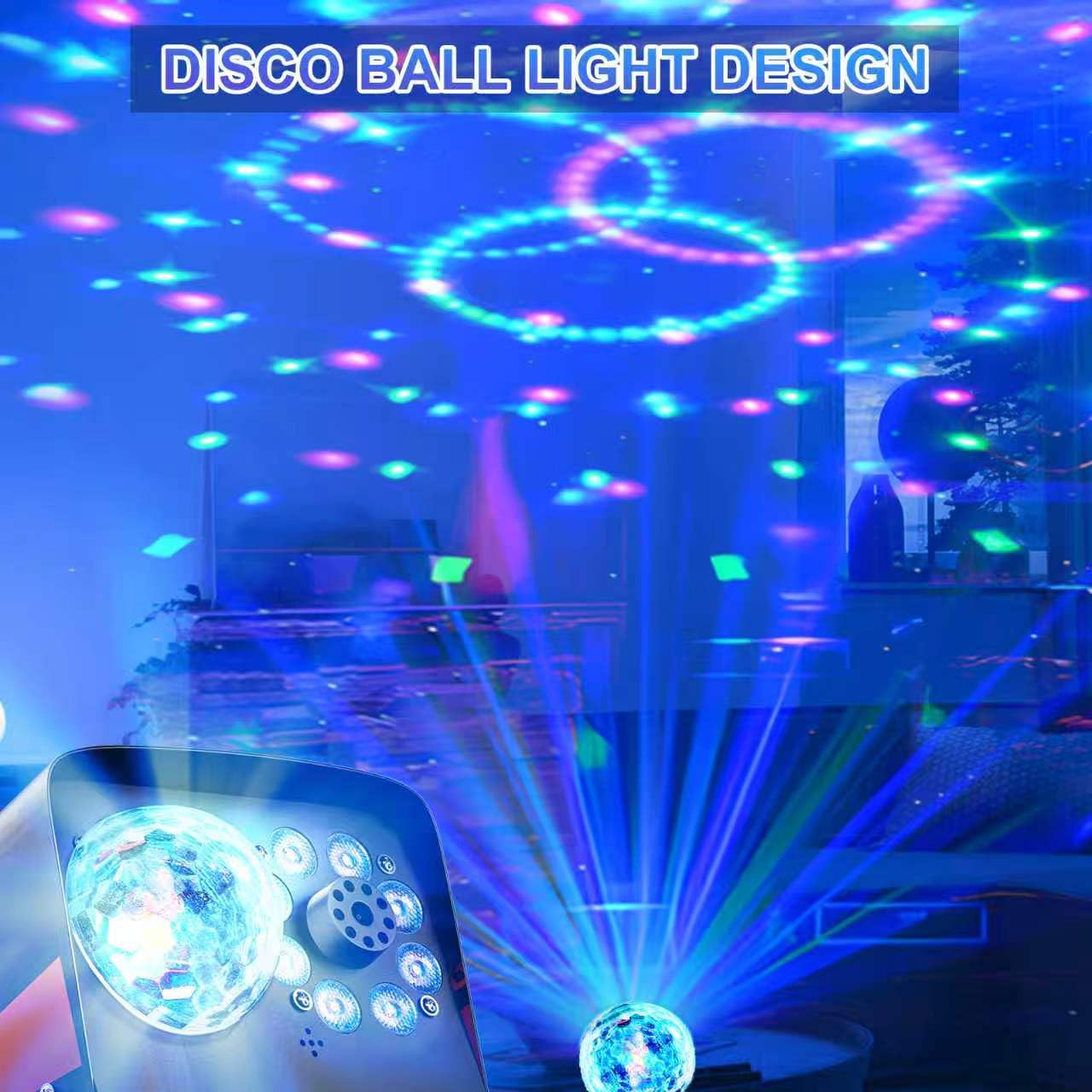 Dashsafe disco light patterns casting colorful swirls to enhance atmosphere