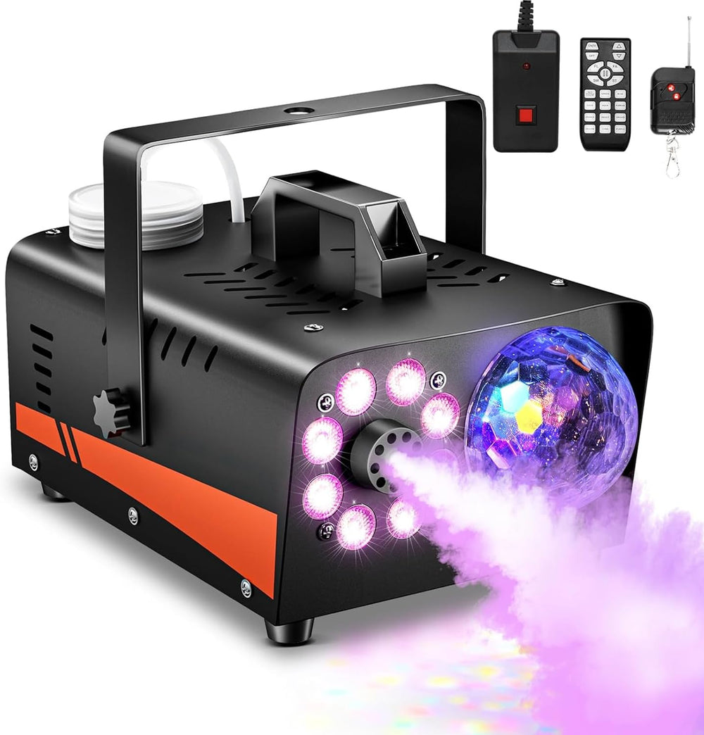 Dashsafe front view with LEDs showing powerful fog output and visual effect