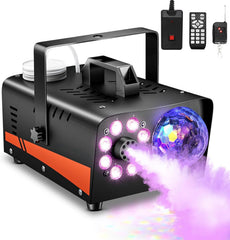 Dashsafe front view with LEDs showing powerful fog output and visual effect