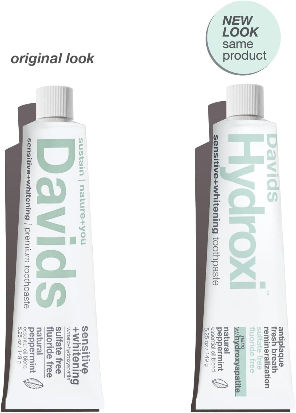 Davids close-up of paste on toothbrush highlighting nano-hydroxyapatite support