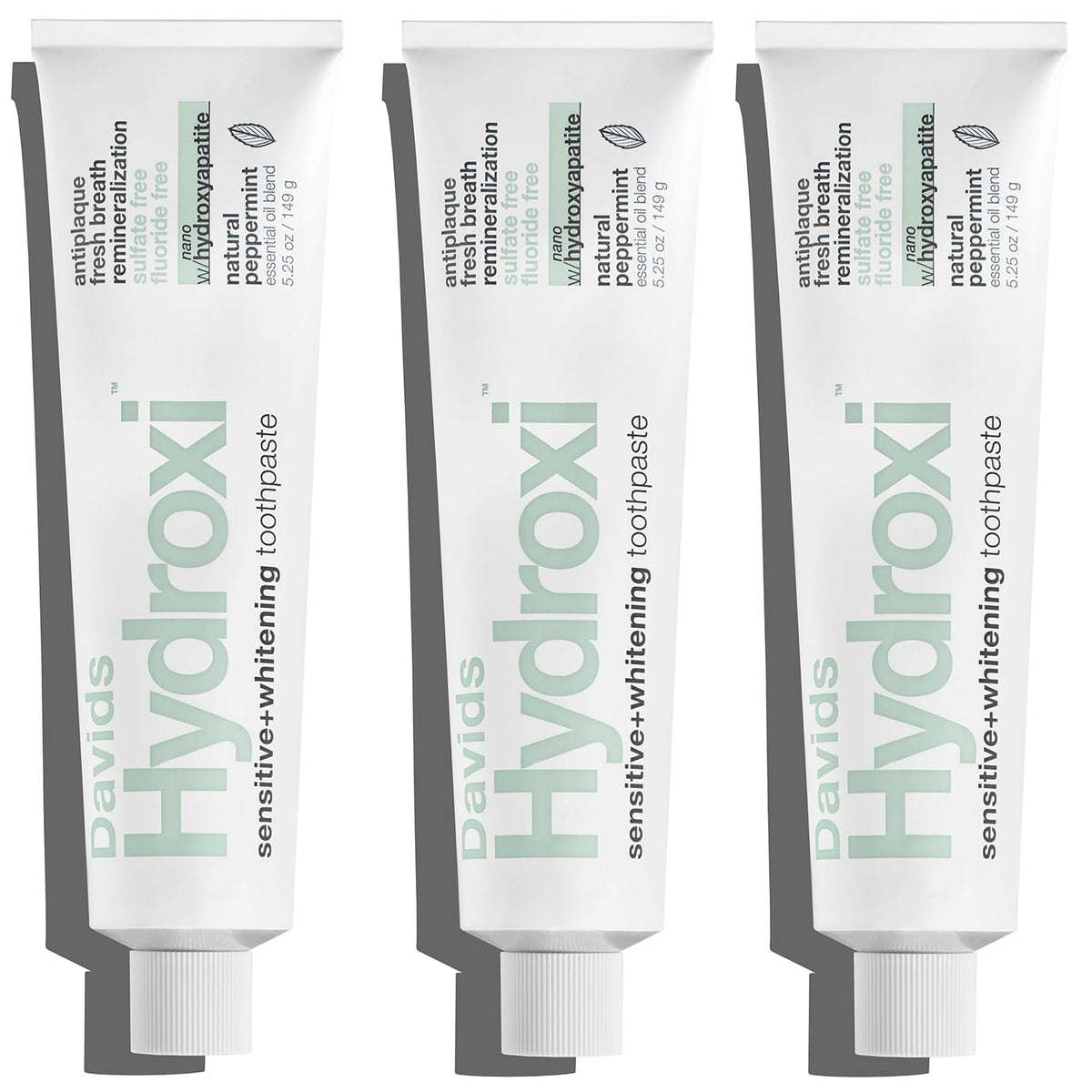 Davids front tube view showing branding and peppermint benefit
