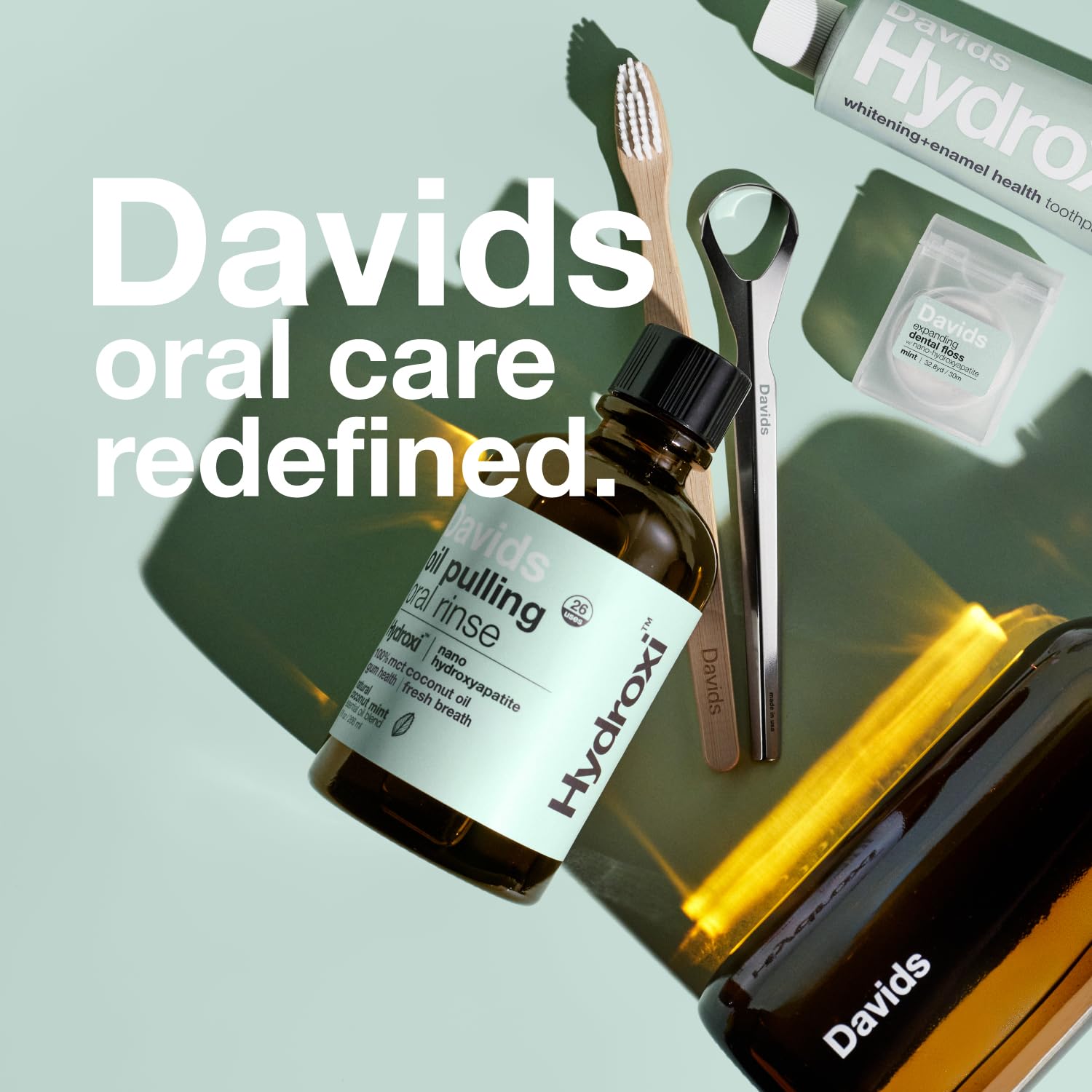 Davids on bathroom counter in routine setting suggesting daily-use integration and freshness