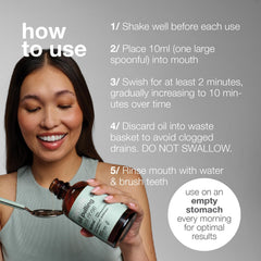 Davids texture of coconut MCT oil swirl illustrating smooth consistency for easy swishing