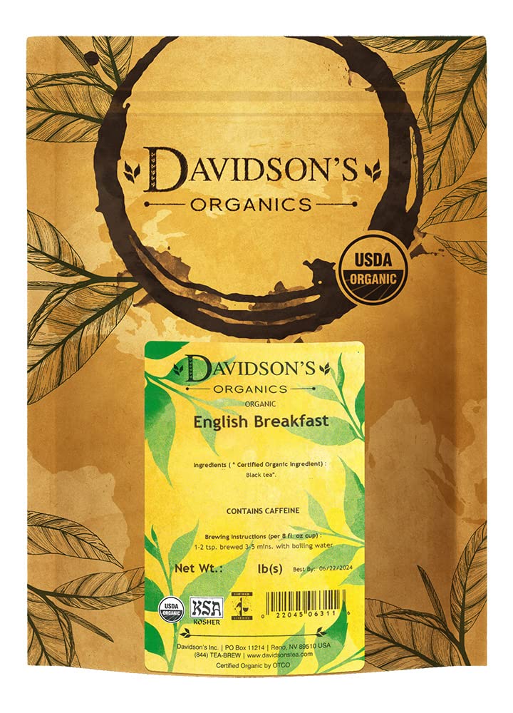 Davidson's English Breakfast front pouch showing brand and net weight, ensures confident purchase