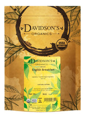 Davidson's English Breakfast front pouch showing brand and net weight, ensures confident purchase