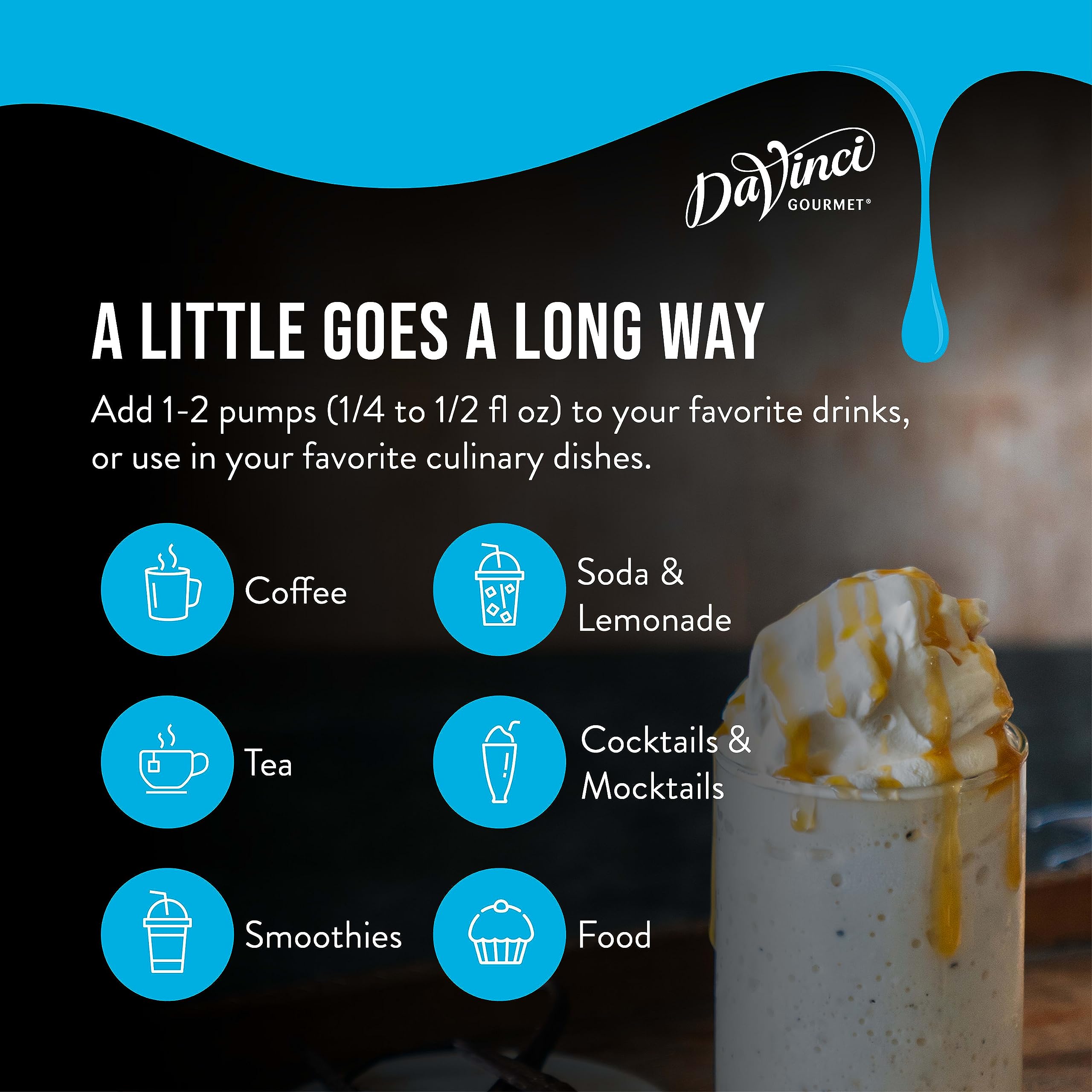 DaVinci Gourmet syrup added to iced latte showing even mixing benefit