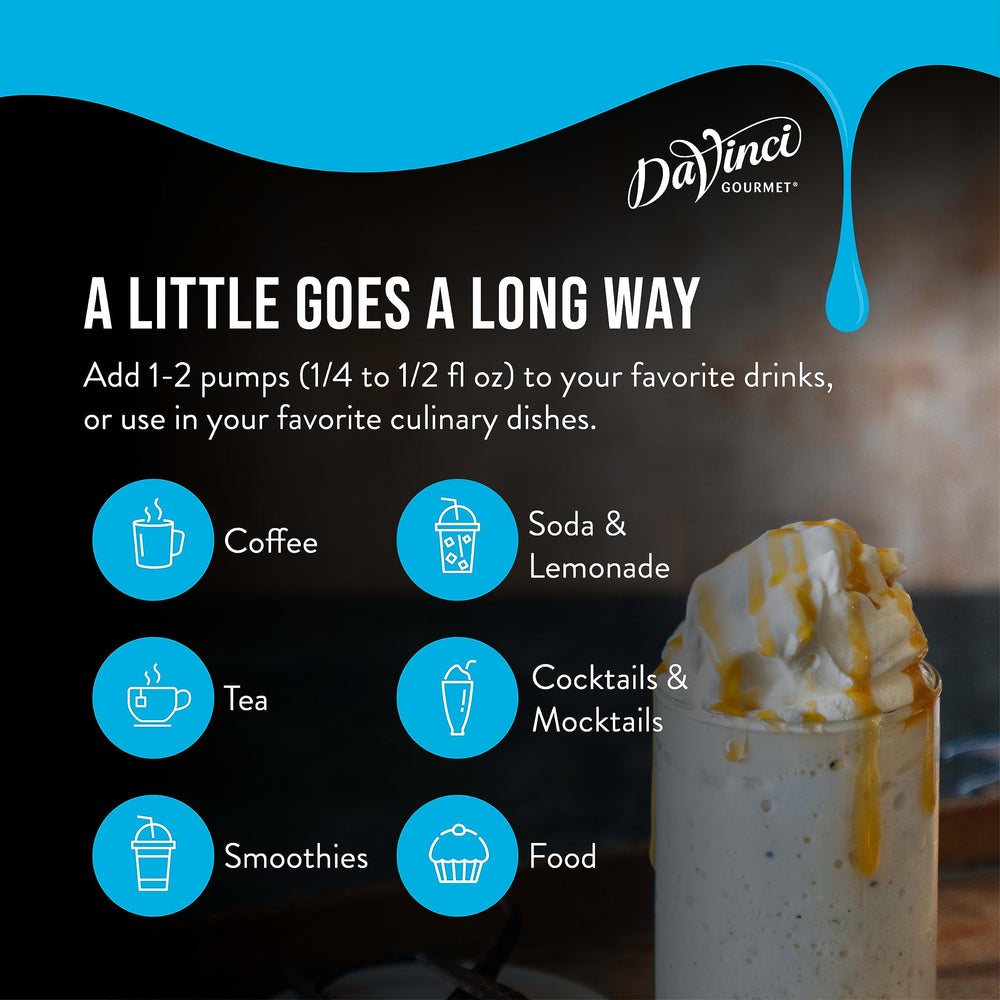 DaVinci Gourmet syrup added to iced latte showing even mixing benefit