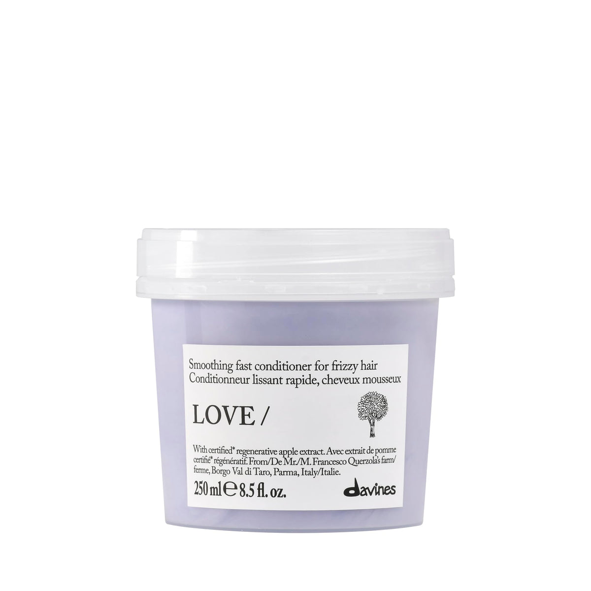 Davines front bottle view showing product label and benefits