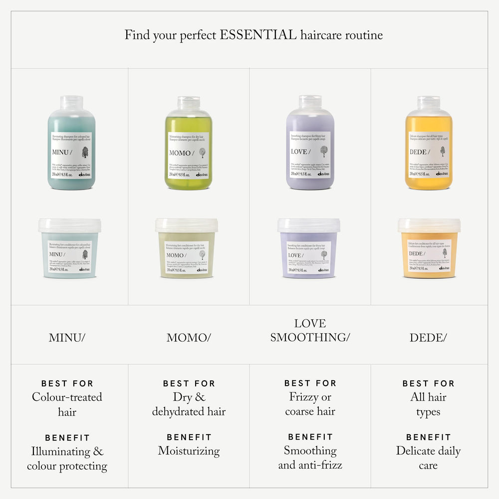 Davines bottle held in hand to show scale and portability