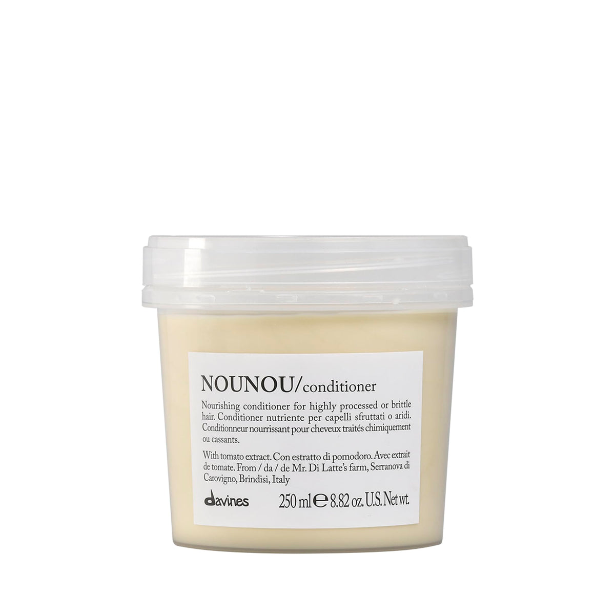 Davines NOUNOU conditioner front packaging showing product identity and benefit