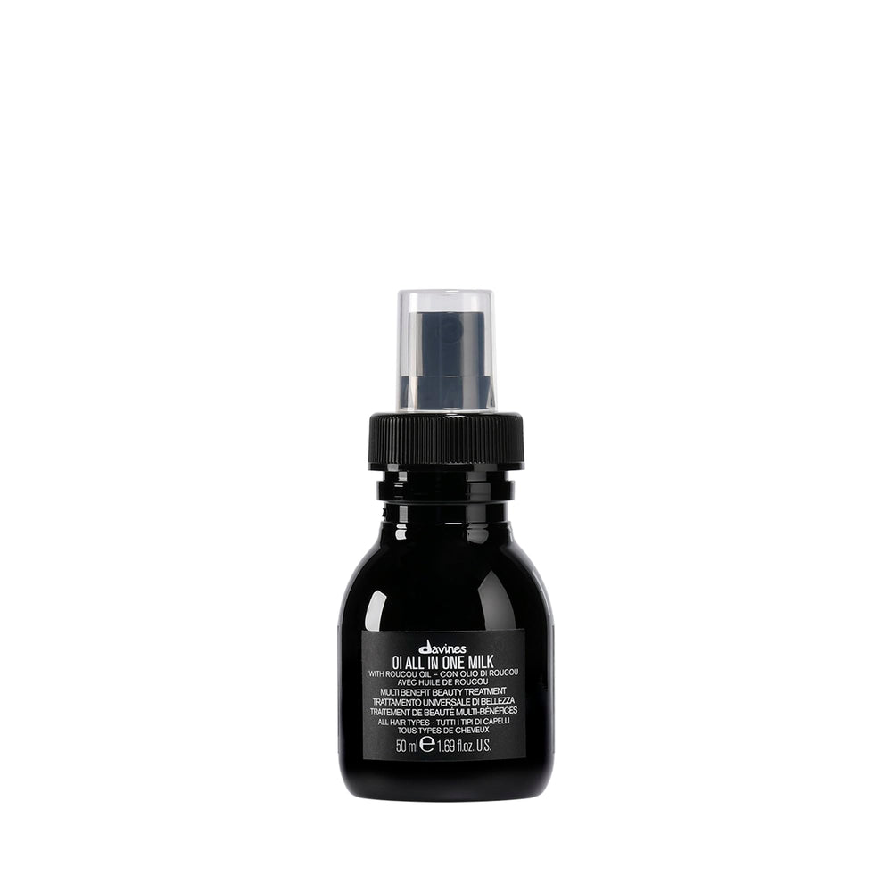 Davines bottle front packaging showing brand and travel-friendly size benefit