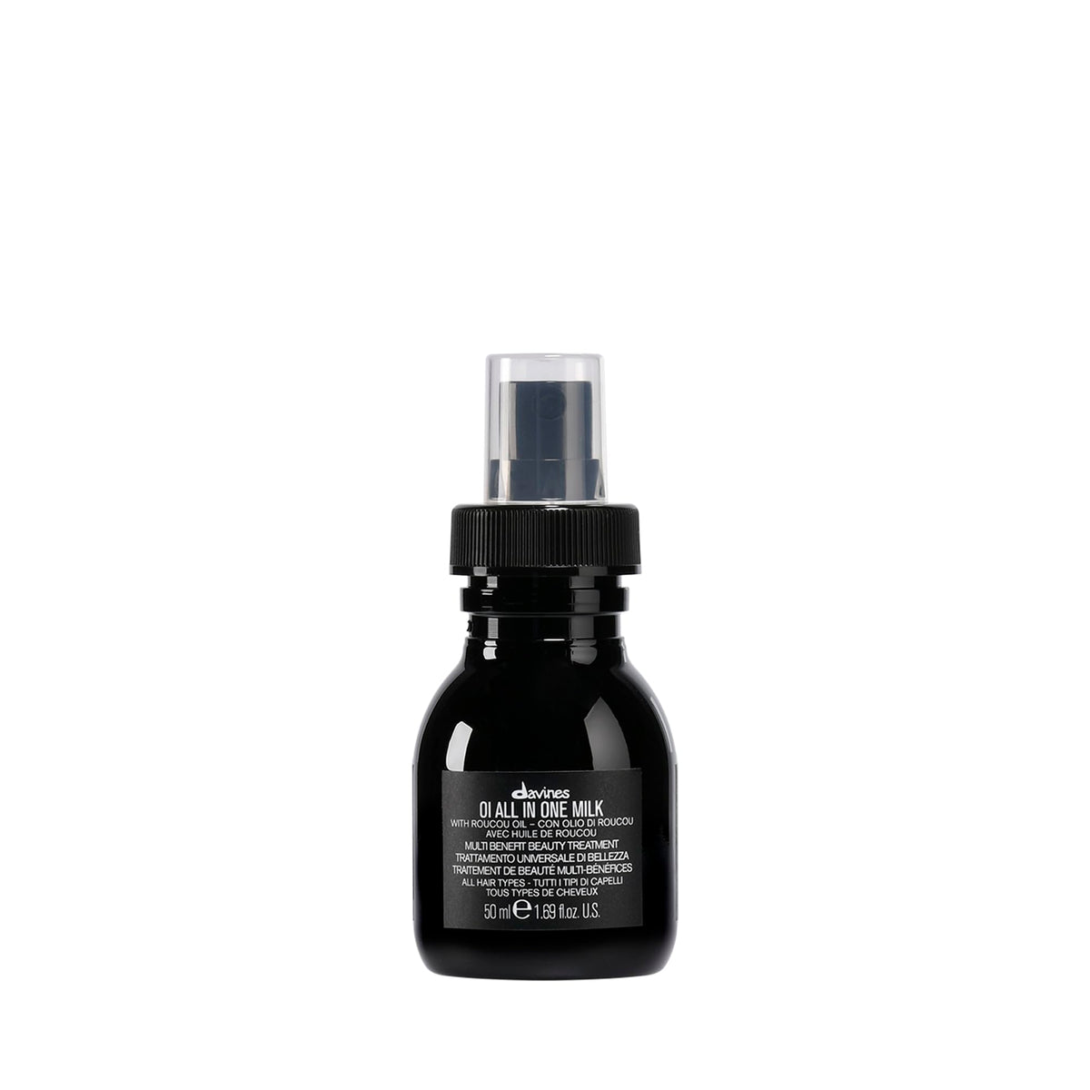 Davines bottle front packaging showing brand and travel-friendly size benefit