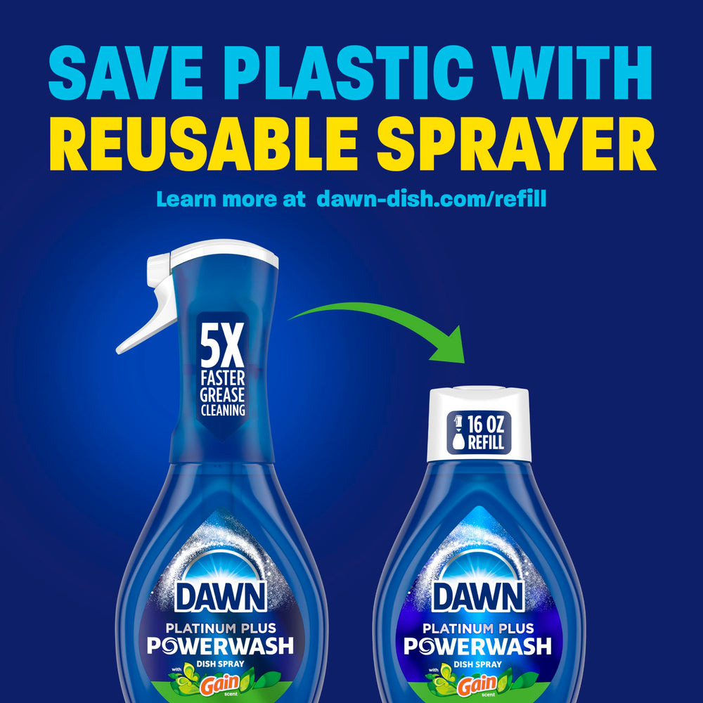 Dawn Powerwash Gain size comparison with hand showing bottle capacity