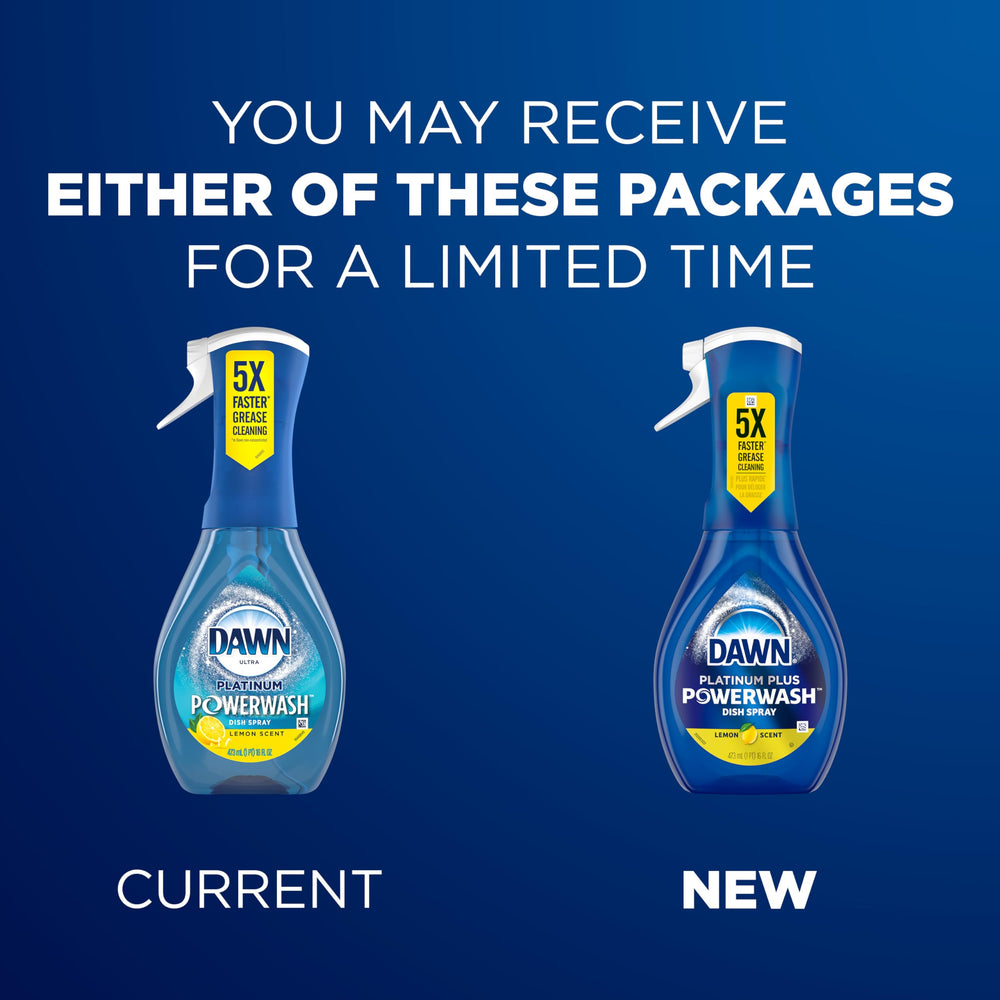 Dawn Powerwash three 16 oz lemon refill bottles grouped to reduce plastic waste and refill sprayer