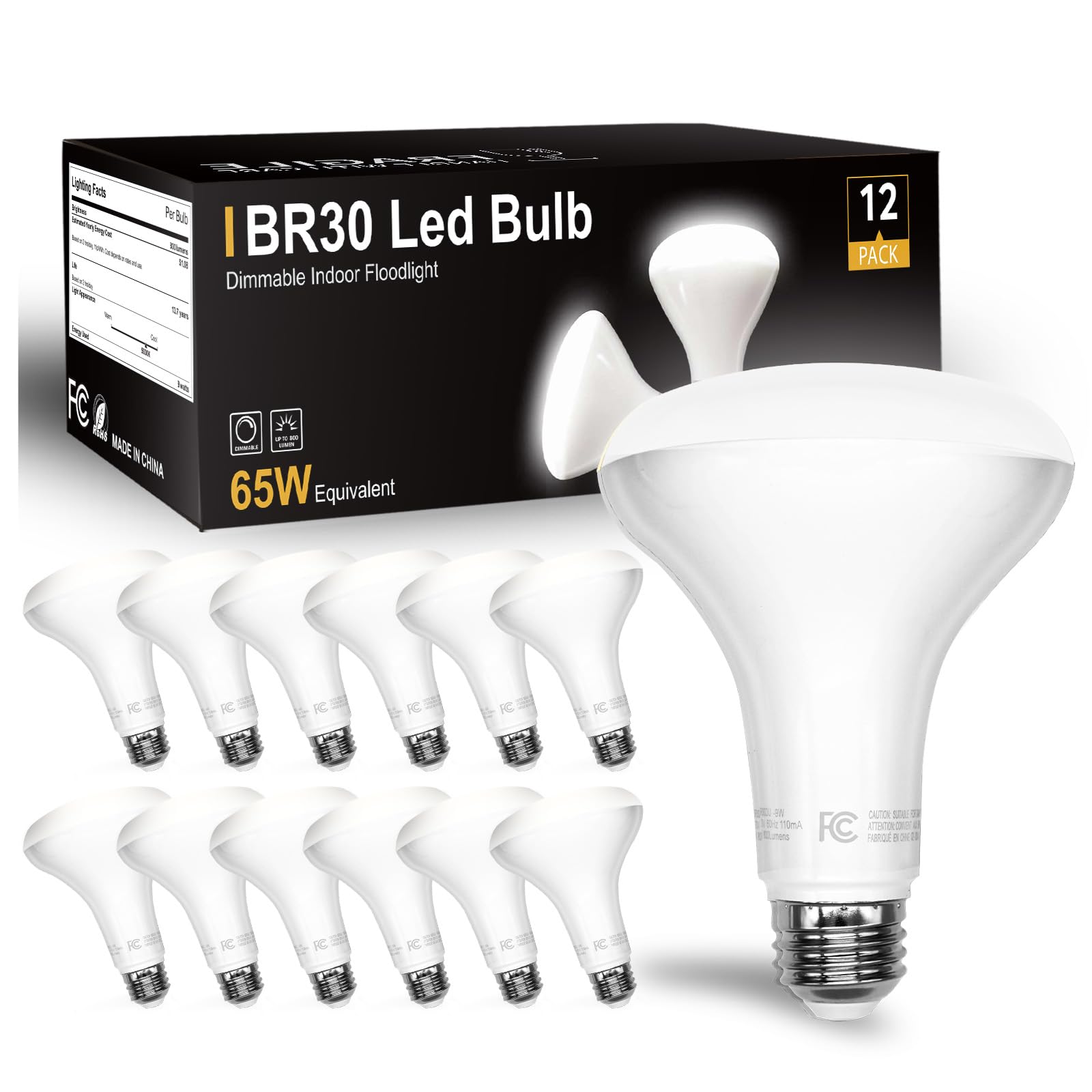 DAYBETTER BR30 front view showing bulb shape and E26 base for easy installation