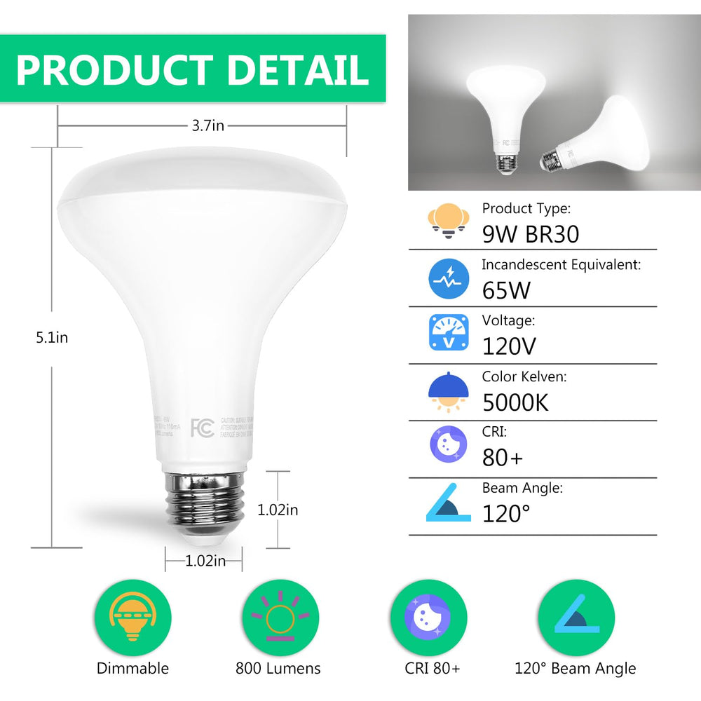 DAYBETTER BR30 installed in recessed can delivering wide, glare-free coverage