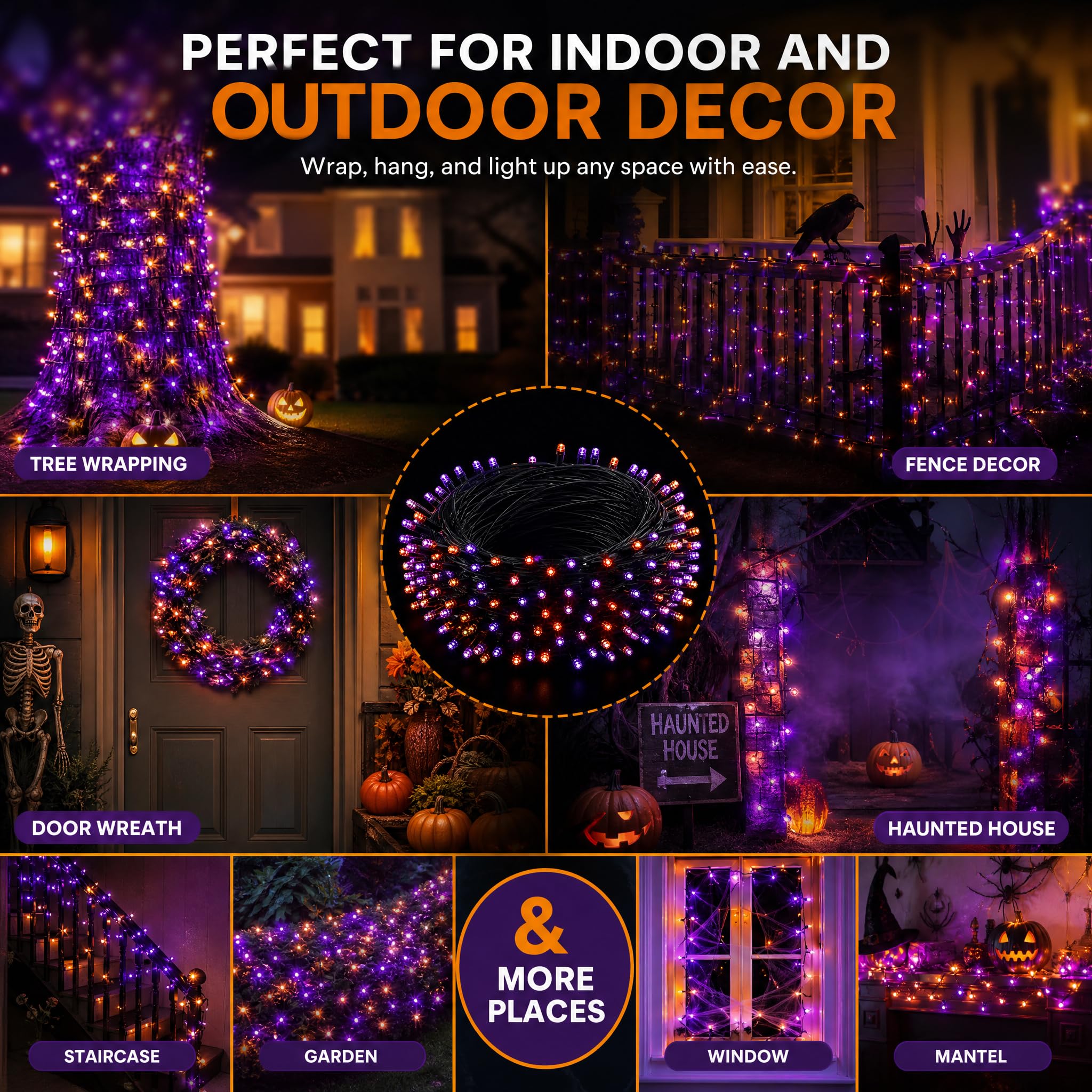 Dazzle Bright porch scene showing Halloween ambiance and decorative impact