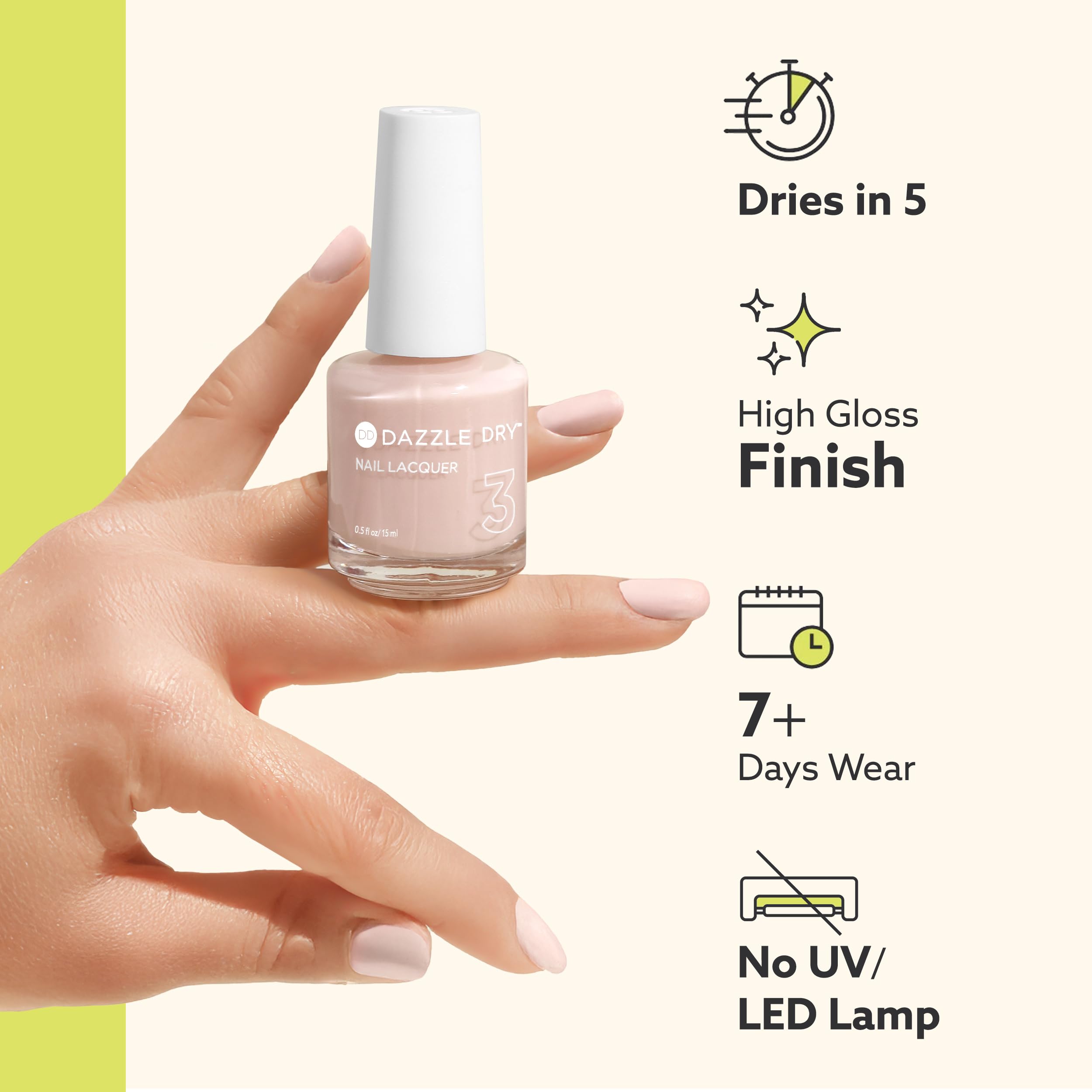Application of Dazzle Dry by brush on natural nail for better polish adhesion