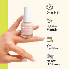Application of Dazzle Dry by brush on natural nail for better polish adhesion