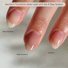 Dazzle Dry on nail before and after showing reduced ridges and shine