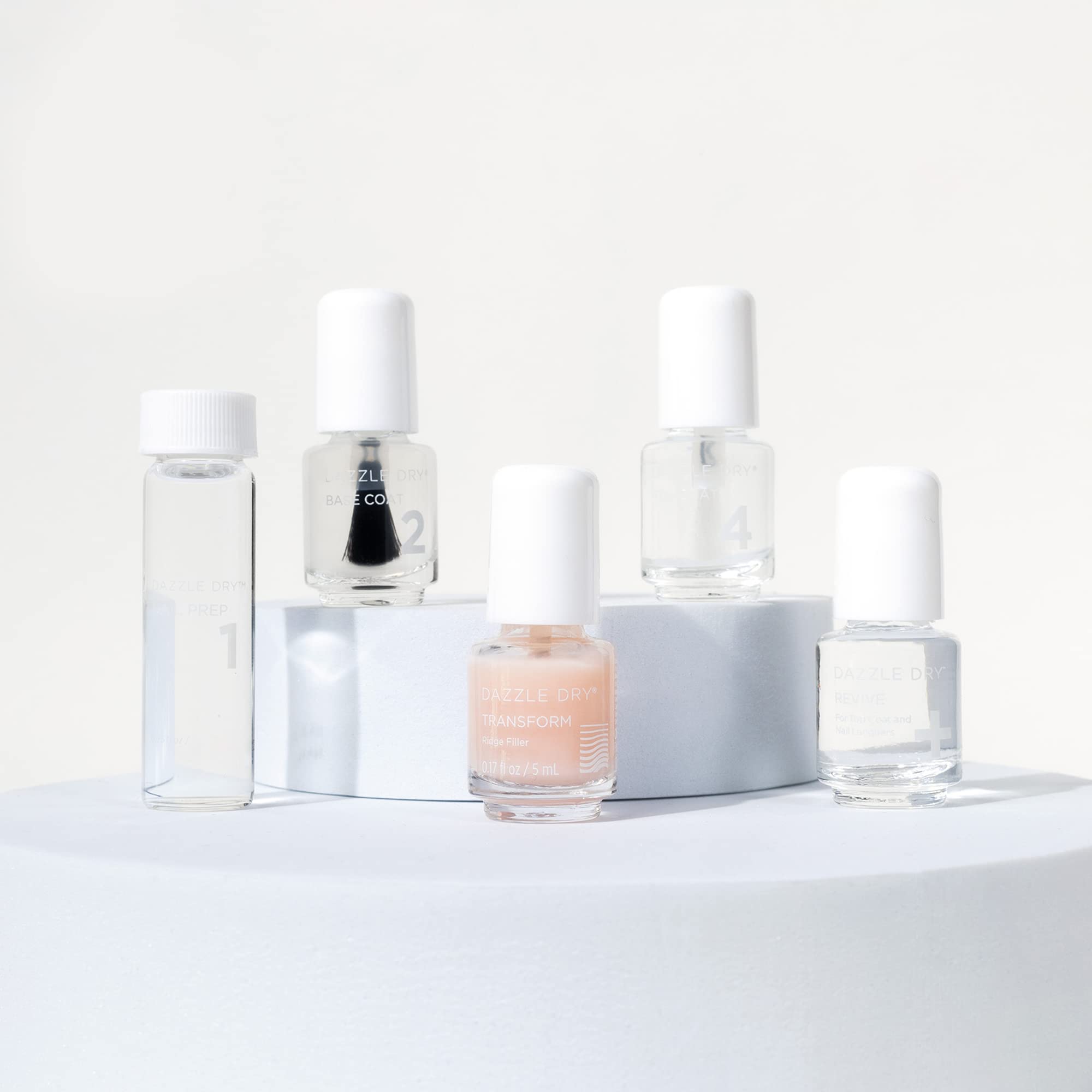 Dazzle Dry Transform Ridge Filler close-up smoothing nail surface for even application