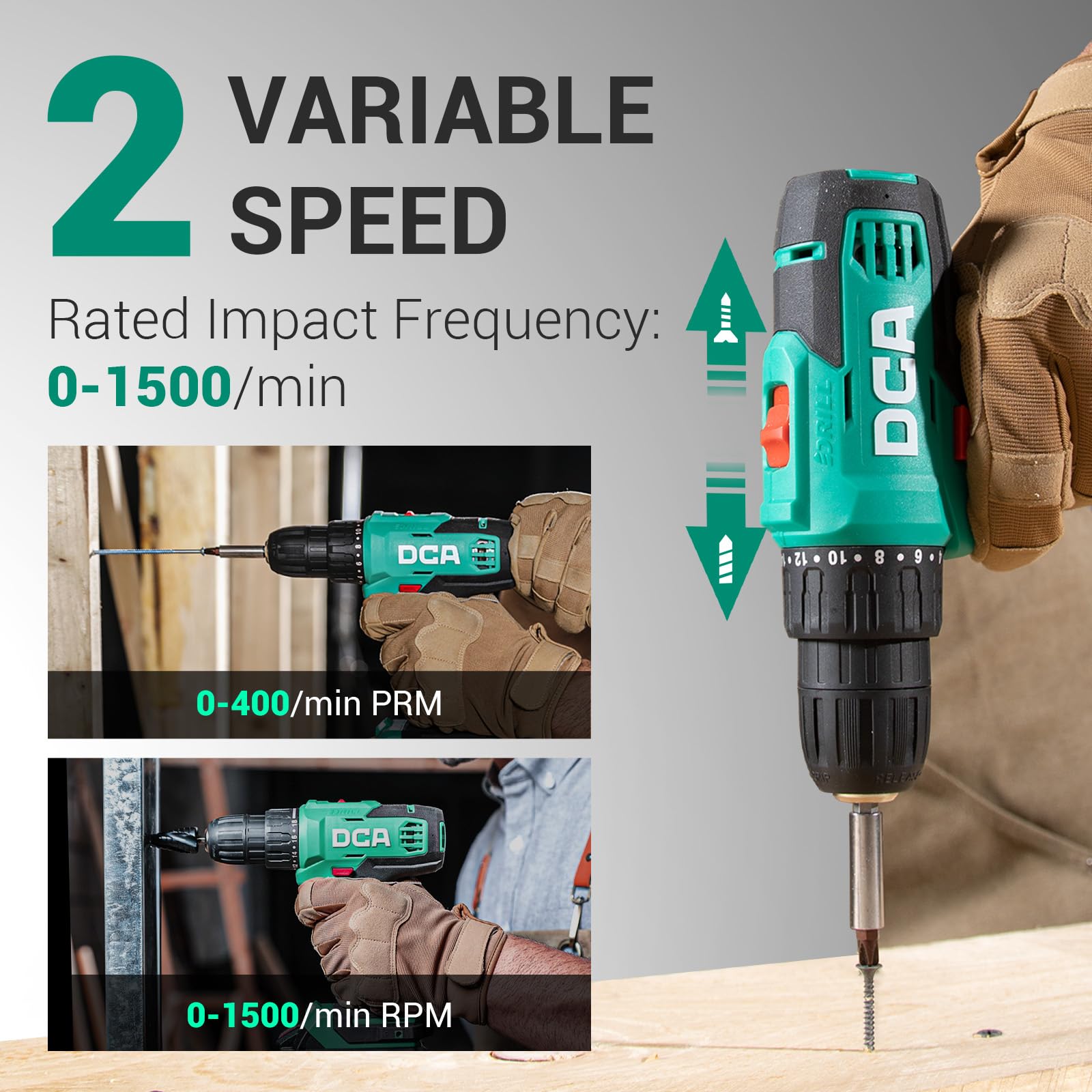 DCA 21-piece driver and drill bit set laid out for varied fastening and drilling tasks