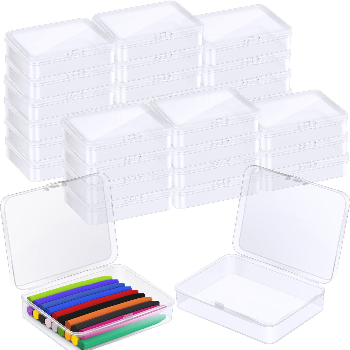 Dcocdeely front packaging showing 30 clear crayon boxes and benefits