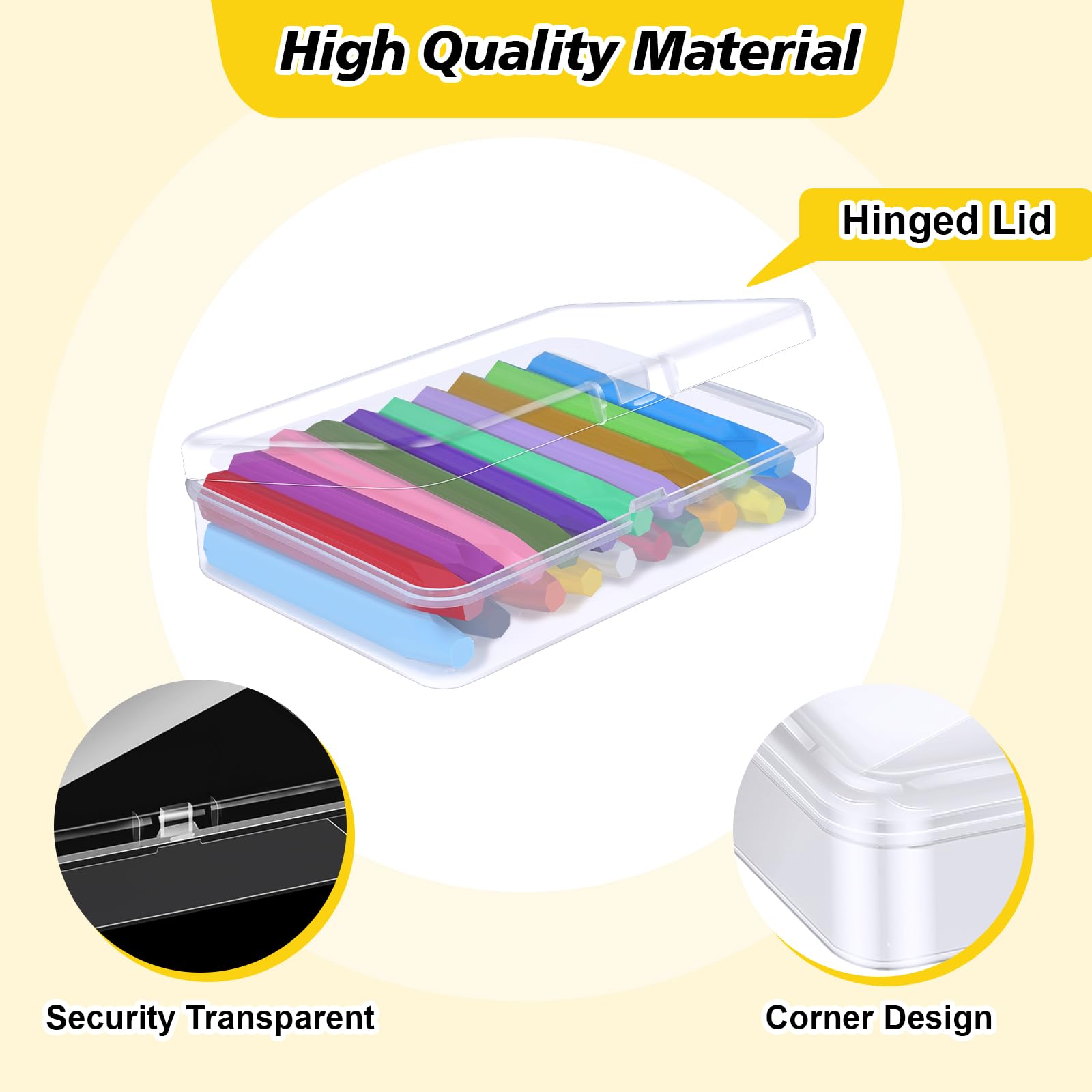 Dcocdeely open box with crayons demonstrating organized storage benefit