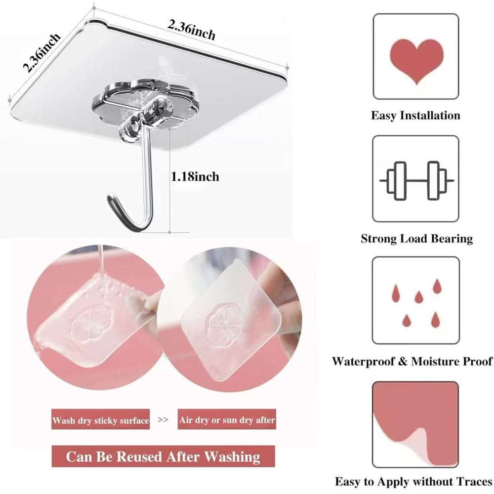 DDMY clear hook holding towel in bathroom illustrating water-resistant use