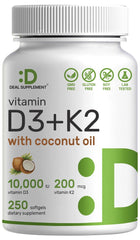 DEAL SUPPLEMENT bottle front view showing label and 250 softgels benefit clear dosing