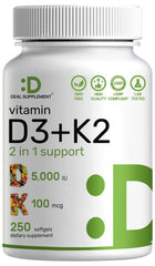 DEAL SUPPLEMENT front bottle view showing label and 250-count benefit