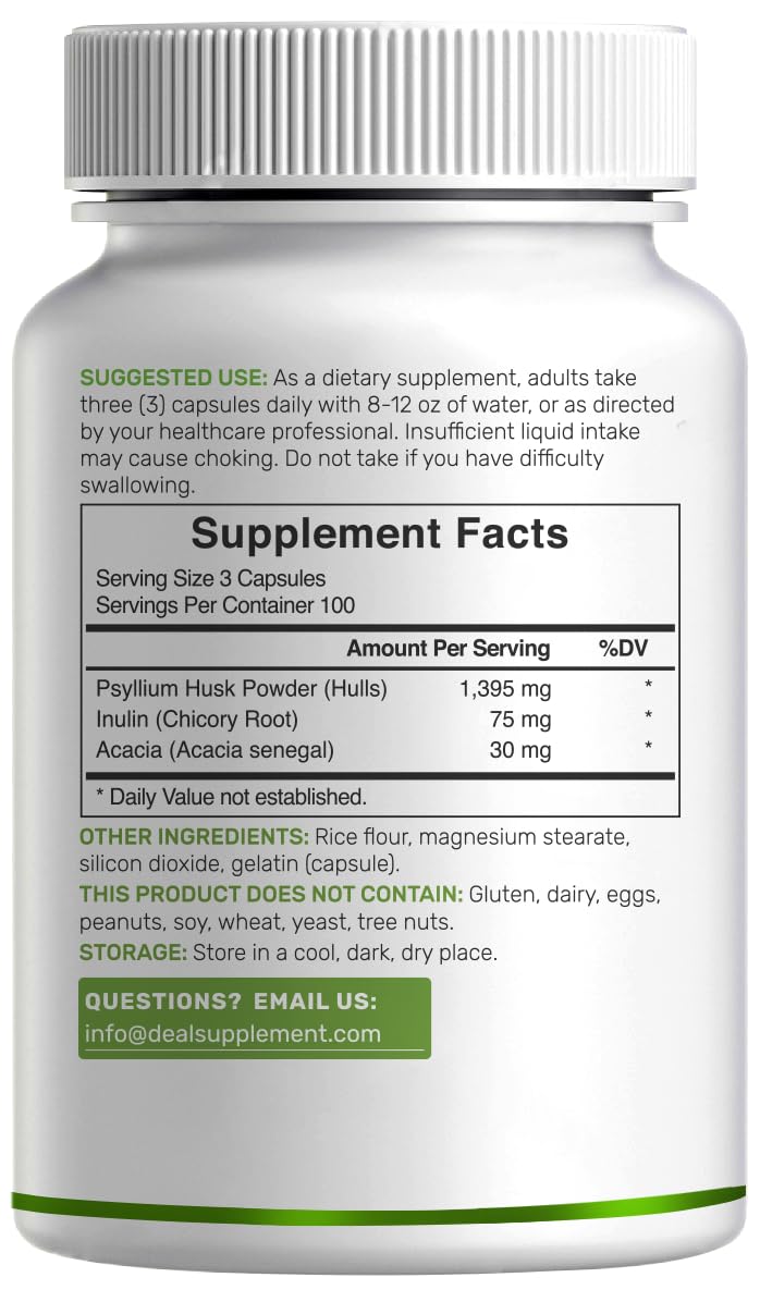 DEAL SUPPLEMENT open bottle with capsules ready for daily use and convenience
