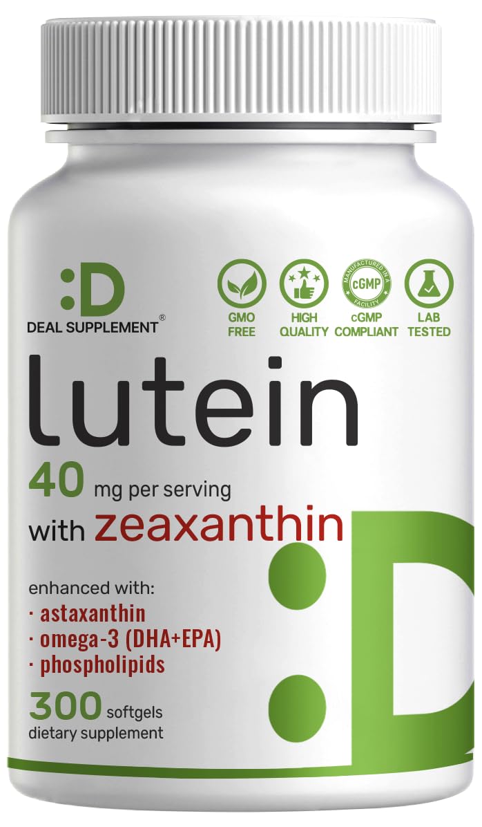 DEAL SUPPLEMENT front label showing lutein-zeaxanthin blend and benefits