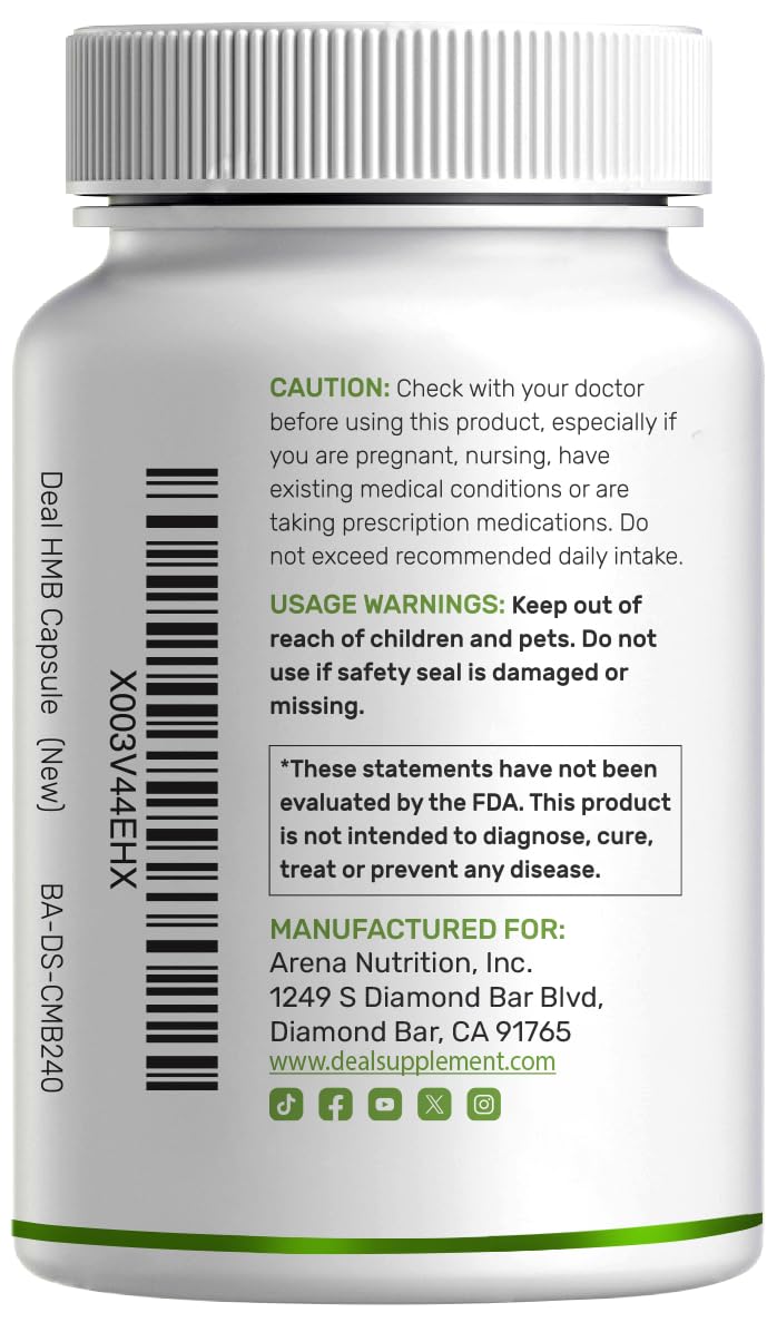 DEAL SUPPLEMENT nutrition facts panel focused to show ingredient transparency
