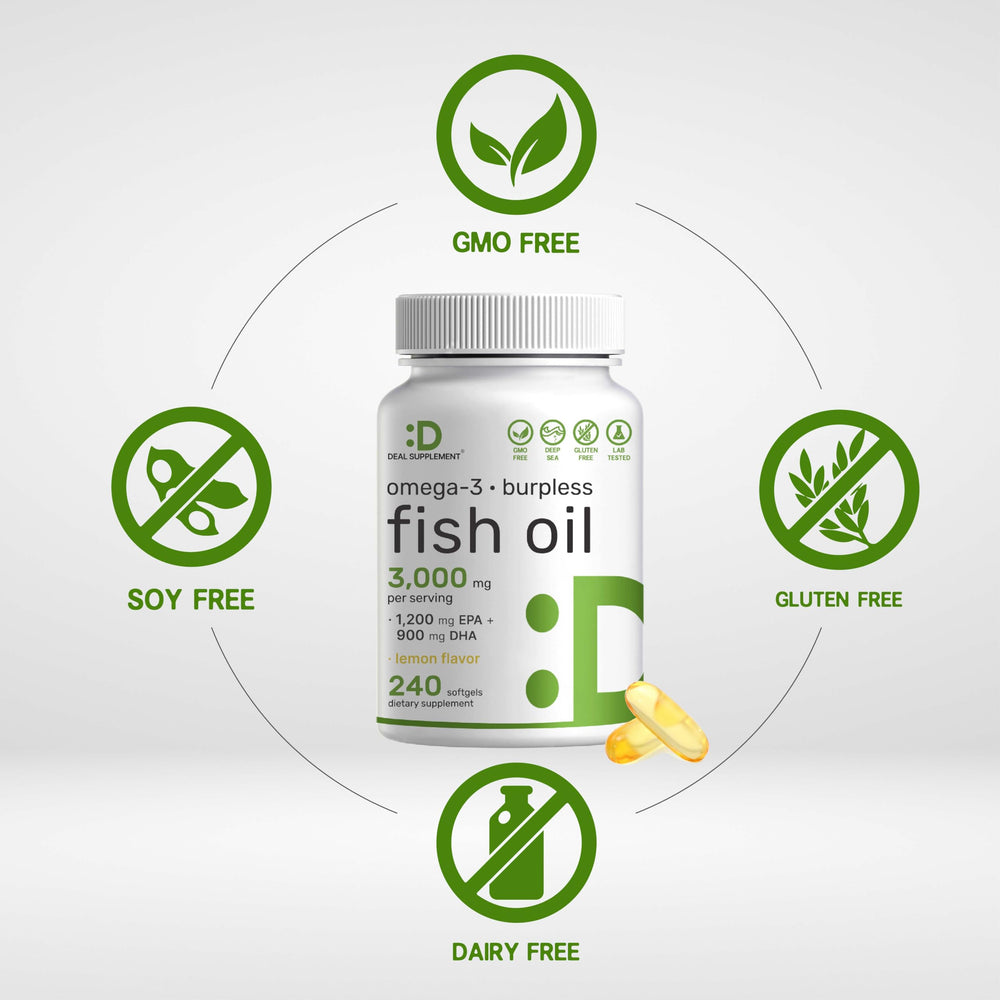 DEAL SUPPLEMENT softgels on spoon with lemon wedge highlighting pleasant flavor
