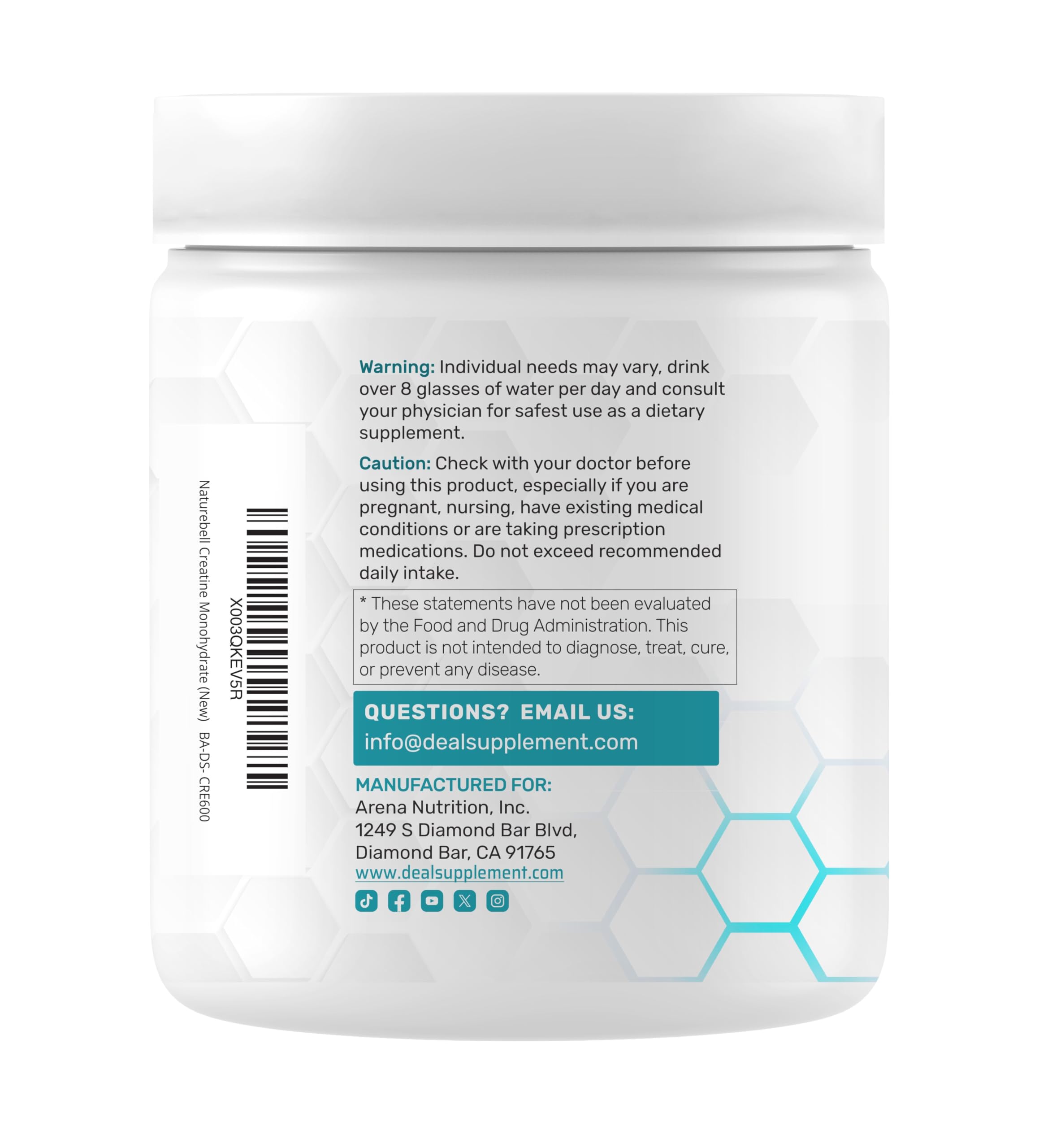 DEAL SUPPLEMENT sealed jar top view showing airtight storage and freshness benefit