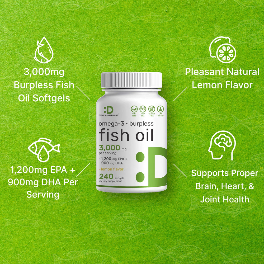 DEAL SUPPLEMENT bottle beside hand showing capsule size and convenient daily dosing