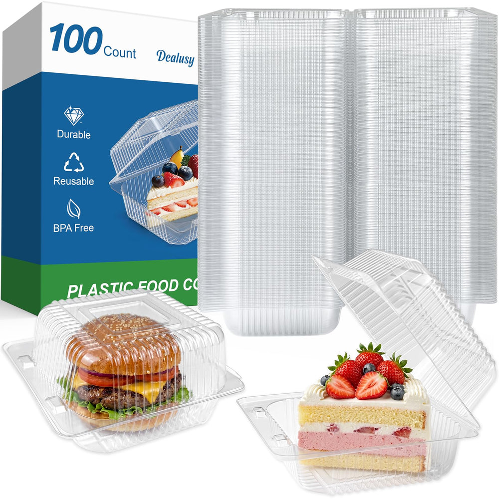 Dealusy front packaging clear slice carrier shows neat presentation and easy transport