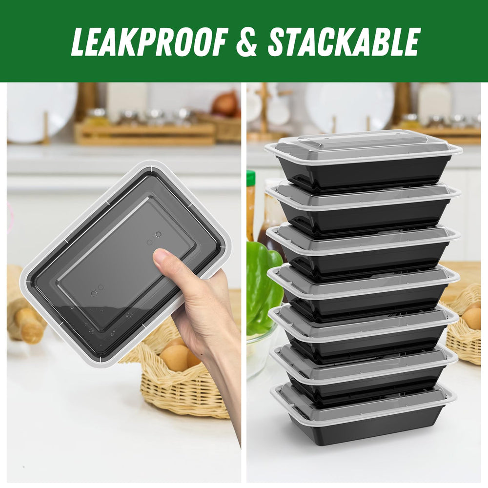 Dealusy containers with prepared meals inside, demonstrating convenient meal prepping